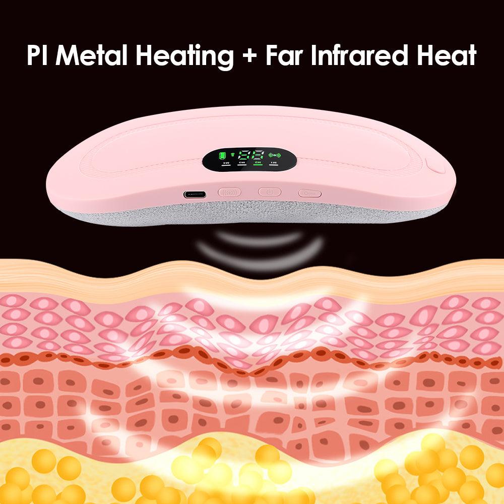 Electric Period Cramp Massager Vibrating Heating Belt - Portable & Rechargeable