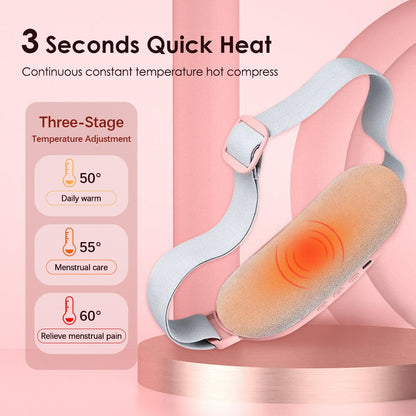 Electric Period Cramp Massager Vibrating Heating Belt - Portable & Rechargeable