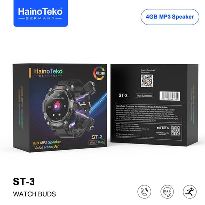 Haino Teko ST-3 Watch Buds – Smartwatch with Wireless Earbuds