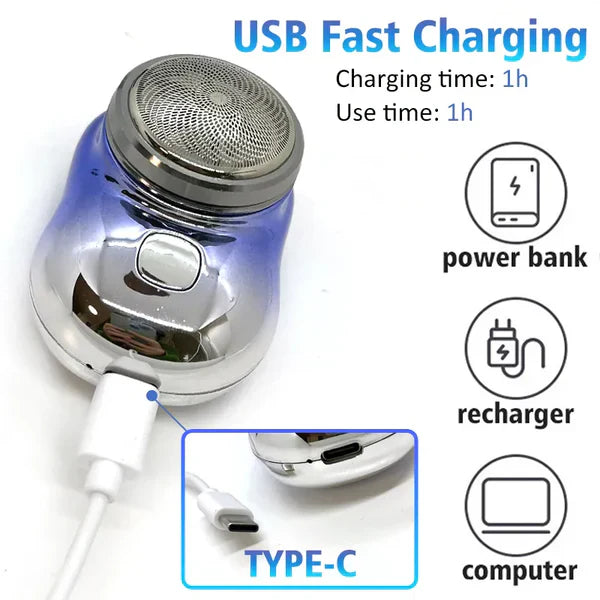 Mini Portable USB Rechargeable Electric Shaver ماكينة حلاقة كهربائية صغيرة محمولة قابلة للشحن عبر