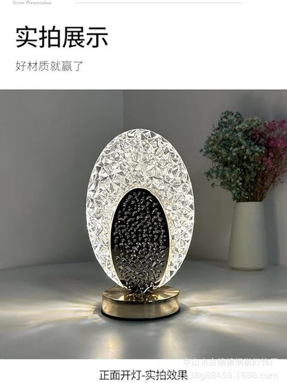 Oval Crystal LED Table Lamp