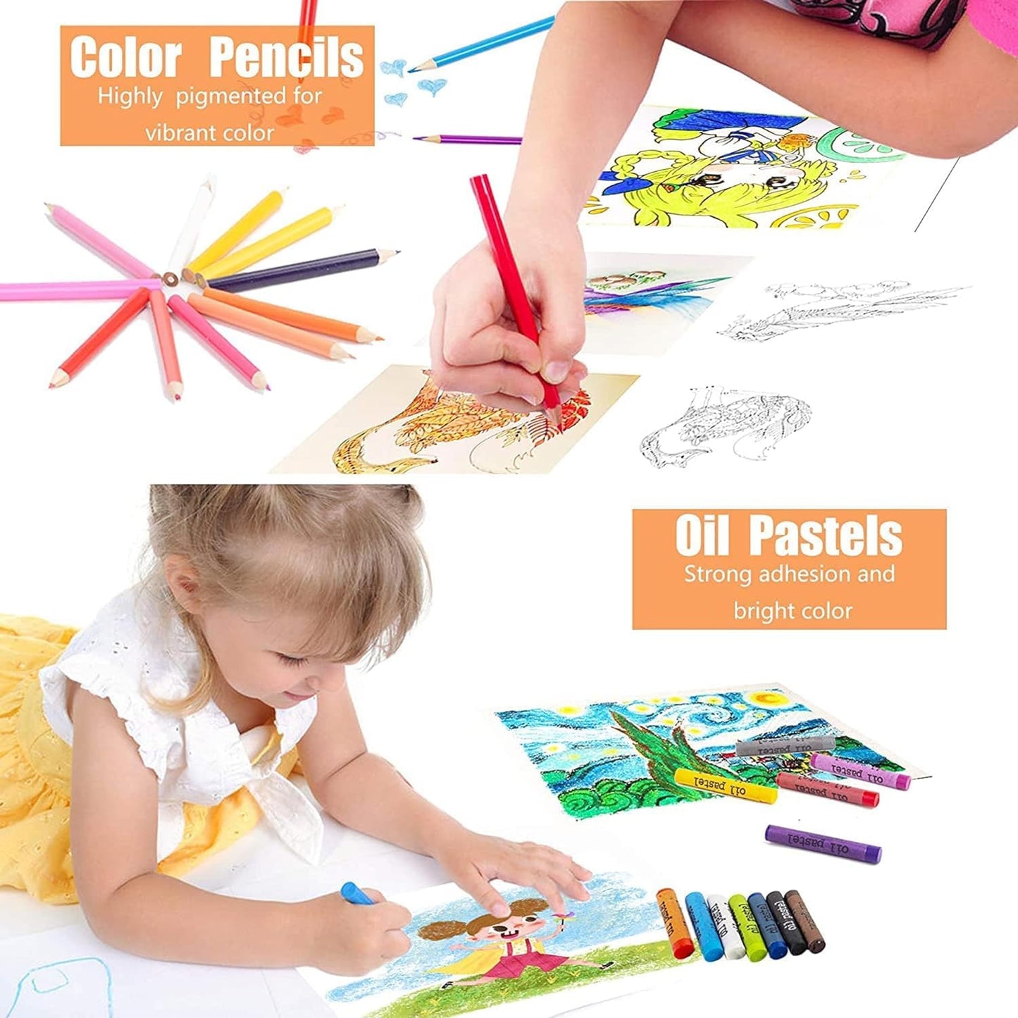 Kids Art Drawing Crayon 150 Color Set