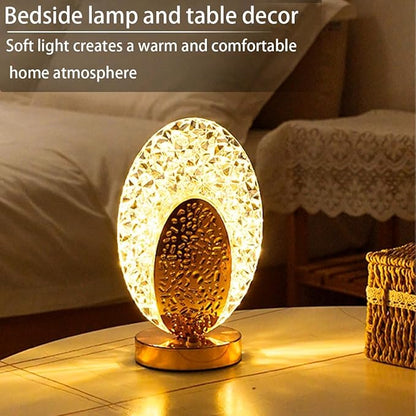 Oval Crystal LED Table Lamp