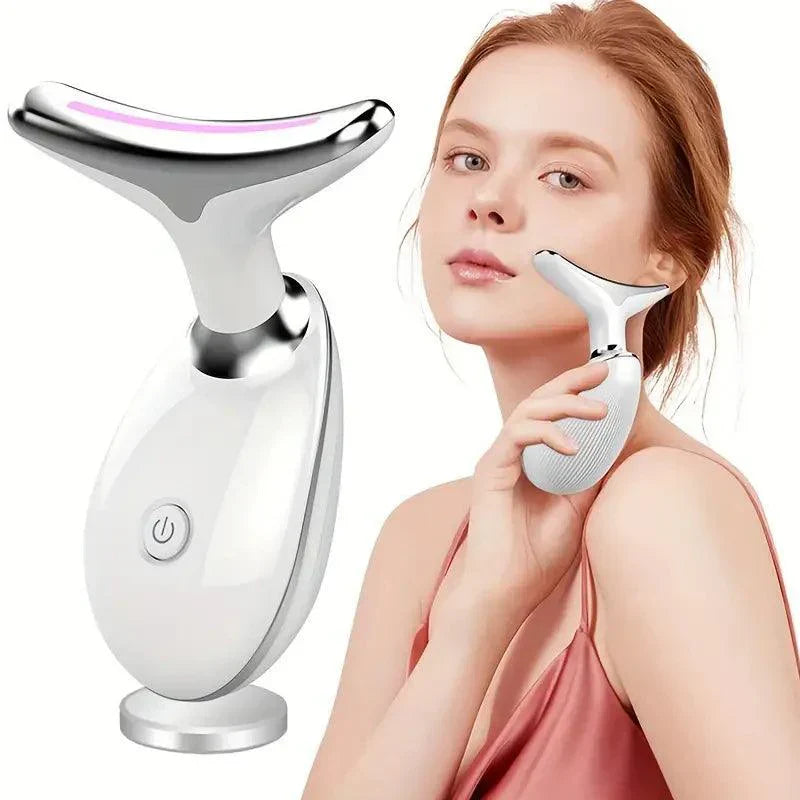 Rechargeable LED Facial and Neck Massage Instrument