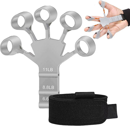 Metal-Hook Grip Strength Trainer - Adjustable Resistance Finger Exerciser for Athletes & Musicians